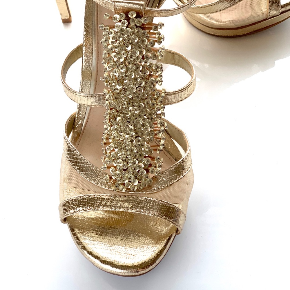 Gold Gianni Binni Special Occasion Heels | Size 7